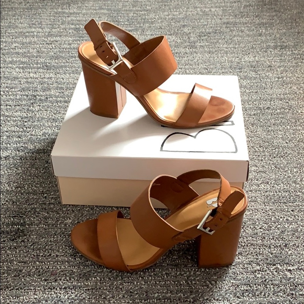 BP Cognac wedge block heel